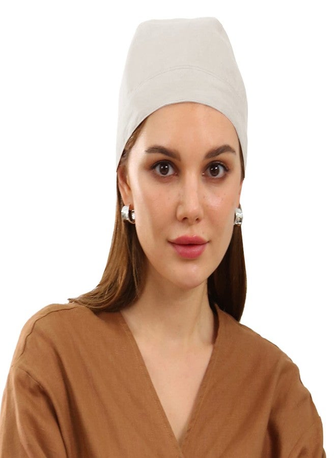 Amazhiyu قبعة أمازيو باندانا من الكتان الخالص للنساء، غطاء رأس صيفي، قبعة صغيرة من الكتان - Image 4